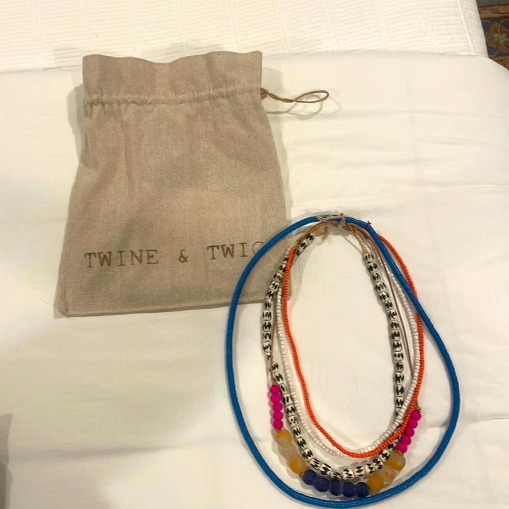 Colorful Twine and Twig Layered Necklace